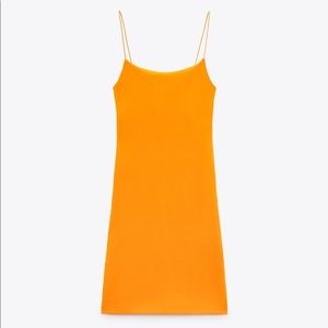 Zara Orange Square Neck Mini Dress